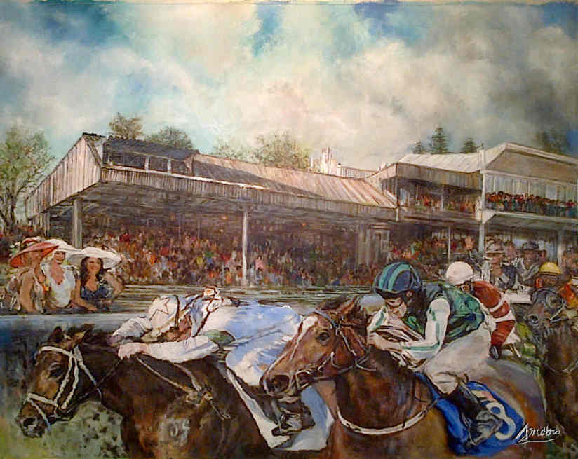 Horserace Finish11 60x48, Oil