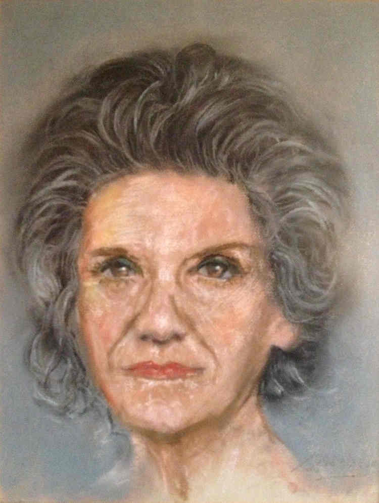 The Artist's Mother, dry pastel on paper 8inx13in