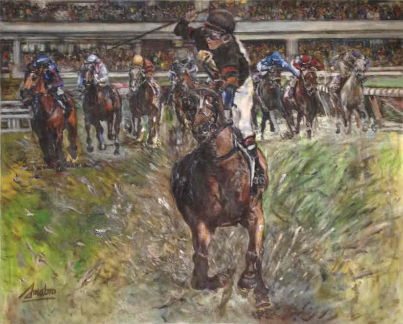 At The Finish 3 60x48, Oil 