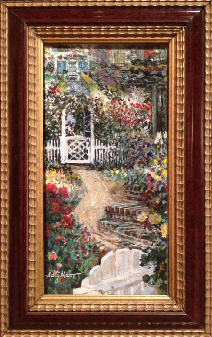 Jardins, 1998, acrylic on masonite 4.5inx9in