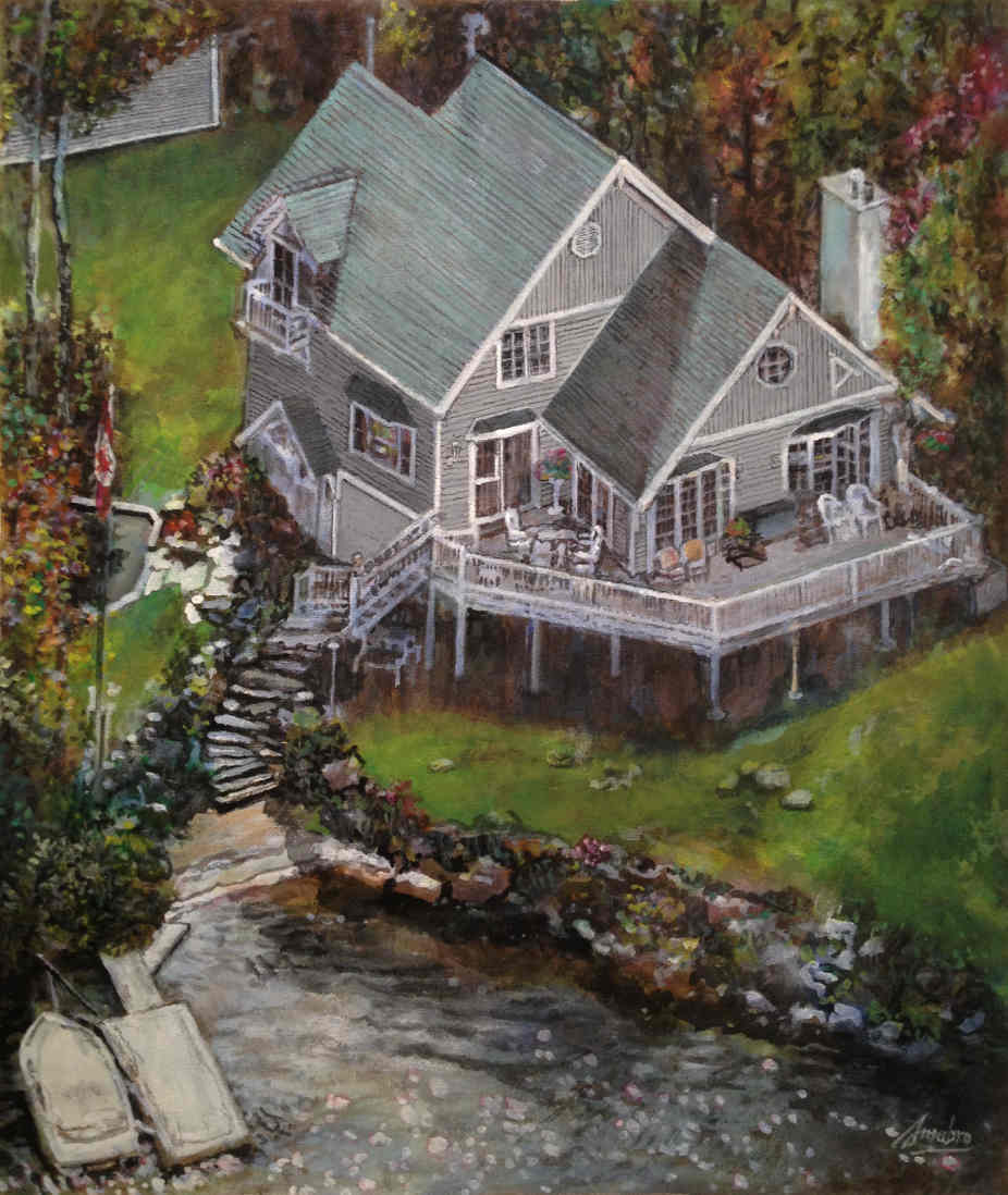 Mrs Jocelyne LeGuerrier's Property, 20inx24in Acrylic on canvas