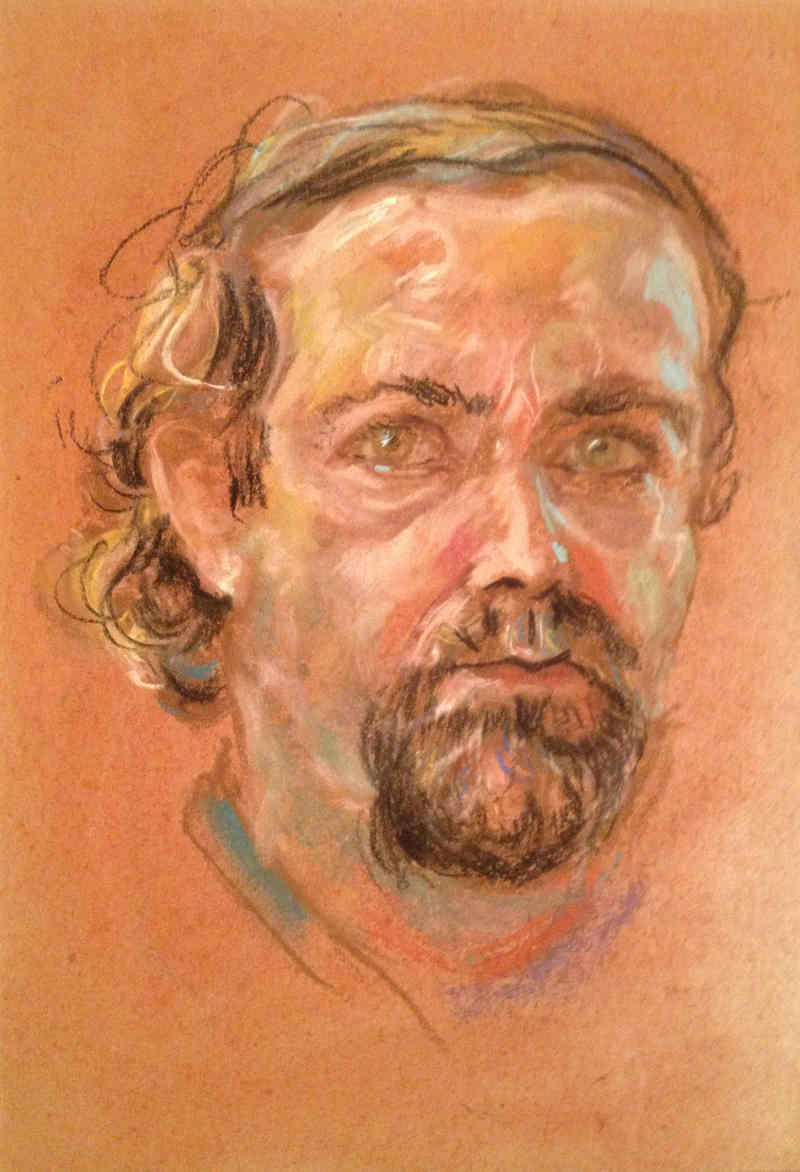 Self Portrait, 8inx10in dry pastel on paper